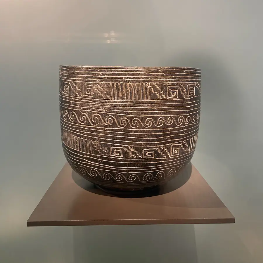 An ancient carved ceramic vessel from Ecuador